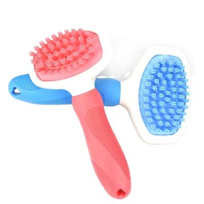 China Stored Silica Gel Massage Hair Removing Brush Cat and Dog Cleaning Brush Bath Beauty Handle Carding Tool for sale