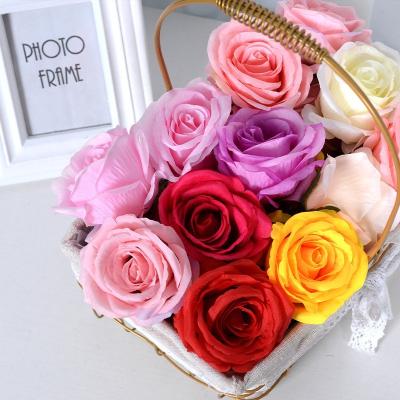 China Marry the & Home Decoration Valentine 10cm Preserved Rose Head Artificial Single Silk Bridal Bulk For Wedding Home Bridesmaid Proposal Props Decoration for sale