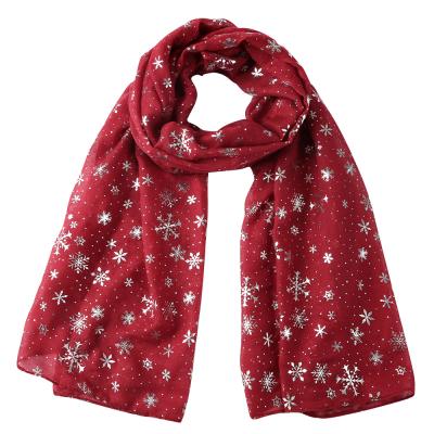 China 2021 European and American warm scarf autumn and winter sunshade scarf women's new Christmas snowflake Christmas sale Ebay cotton shawl warm decoration for sale