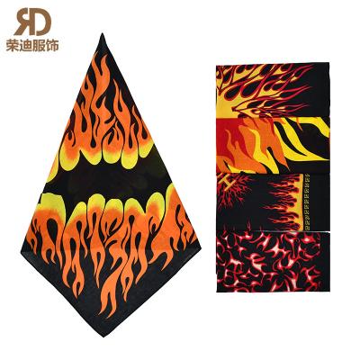 China Wholesale Outdoor Riding Scarf All-cotton Ghost Head Scarf Hip-Hop Sports Scarf Hot American Halloween Flame Skull Printed Square Sunshade Decoration for sale