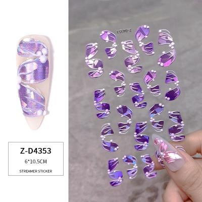 China Nail art/shoes/three-dimensional nail ribbon nail sticker decoration phone/bag/clothing beauty Applique 3D/5d nail border hot sticker relief for sale