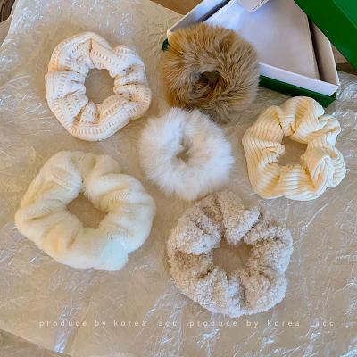 China European and American Hair Scrunchies Ring Scrunchies European and American Hair Scrunchies Large Intestine Hair Cloth Large Intestines FT3 Rabbit Fur Cloth Temperament Tops French Hair Ties for sale