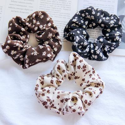 China New small autumn and winter scrunchies soft Korean style flannel scrunchies headband thick floral hair border band for sale