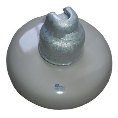 China Size 52-3 Electrical Voltage 33kV Porcelain Suspension Insulator ANSI Standard for sale