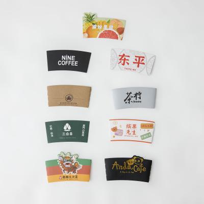 China recyclable disposable kraft paper custom design heat resistant paper kpop coffee cup sleeve for sale