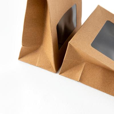 China Custom Luxury Fast Delivery Recyclable Food Window Packaging Kraft Paper Bag for sale