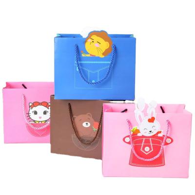 China Wholesale custom cheap cartoon paper gift bags china rose shopping paper bag recyclable for sale