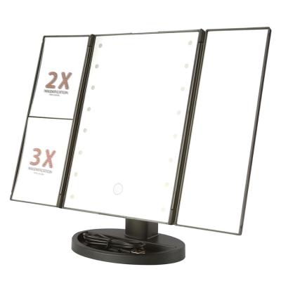 China Hot Selling LED Desktop Mirror Lights Touch Screen Makeup Mirror Cosmetic Dressing Table Mirror for sale