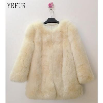 China YRFUR Fashion YR1003 Fox Skin Breathable Real Fur Jacket Italian Fox Skin Luxury Whole Fur Coats for sale