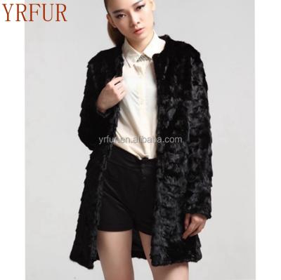 China Cheap Women's Mink Fur Overcoat YR693 Breathable Real Mink Patch Work Winter for sale