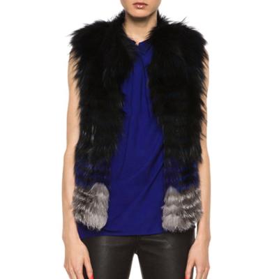 China YR888 Breathable New Arrival Real Raccoon Fur Vest And Fox Fur Vest Women Fur Vests for sale