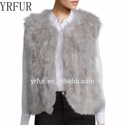 China Fluffy Vest Cheap Breathable Feather Veat Fur Vest from YR375 Turkey for sale