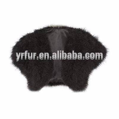 China Anti-pilling New YR477B Fashion Turkey Feather Shrug For Dress Real Turkey Feather Vest for sale