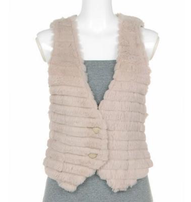 China YR157 Factory Wholesale Real Rabbit Fur Vest Breathable Fur Knitted Women Fur Vest for sale