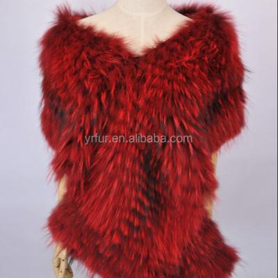 China YR863 Fashion Real Raccoon Fur Shawl Fashion Women's Hot Sale Women's Shawl Fur Scarf Shawl Europe for sale