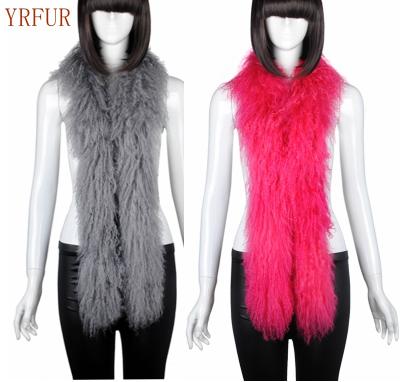 China Fashion.Elegant Fur Women Winter Warm Piece Genuine Mongolian Lamb Fur Muffler YR604 Year for sale