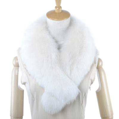 China YR372 Garment Fashion Coat Blue Fox Genuine Fur Ties Detachable Collar Fur Accessory for sale