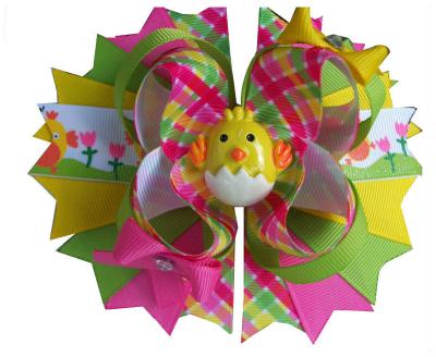 China NO206-NO215 Easter boutique chick hair bows basket bunny boutique hair accessories for sale