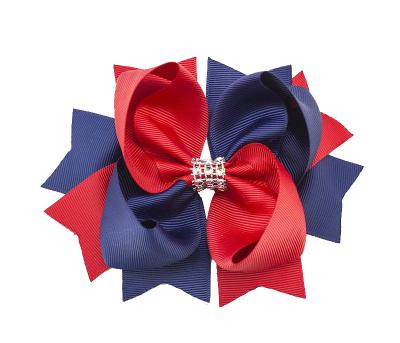 China NO1-NO30 Two Tone Colors Boutique Bright Bow With Spikes Sports Team Bow Football Team Spirit School Colors Girl Hair Accessories for sale