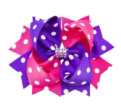 China Bright colors NO31-NO57 two tone bows for girls hair children flower infant baby hair bow grsgrain hair bow for sale