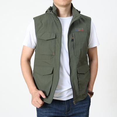 China Anti-wrinkle Wholesale Custom Design Mens Black Utility Pockets Zipper Fly Utility Cargo Quilted Vest for sale