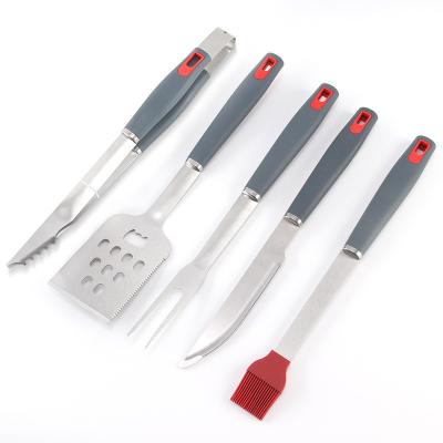 China Easily Cleaned BBQ Tool Kit Stainless Steel BBQ Shovel Fork Knife Stick Kits Outdoor Camping Cooking Tools Grill Utensils With Bag for sale