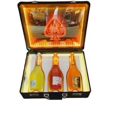 China Highlight for Your Bottle or Bar Highlight for Your Bottle or Bar Ace of Box LED VIP Champagne Bottle Display Case, Scoop Carrier Wine Led Bottle Box, Champagne Black Presenter Box for sale