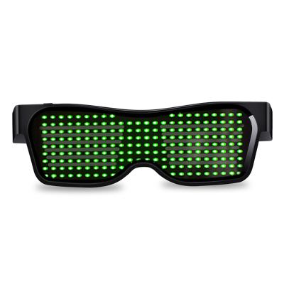 China USB Blue Programmable Text ABS Tooth Filling Festival Dedicated Party Goggles DJ Glass LED Display Nightclub Glowing Supplies for sale