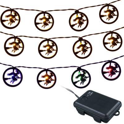 China Garland Led Witch Festoon Hanging String Light Horror Decor Lights Atmosphere String Light Halloween Bat Halloween Festival Decoration Colorful Wizard Festival LED Decoration for sale