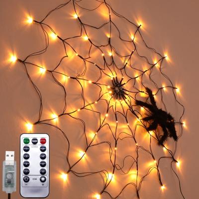 China 2021 Festival Decoration New Spider Web Festival Decoration Waterproof Led Spider Halloween Festival Party Layout Net Indoor Spider Net Light Indoor Spider Web Decor Lights Party Decoration halloween house for sale