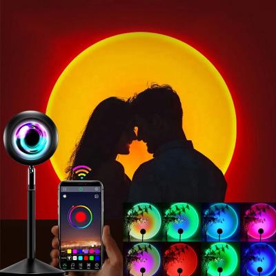 China Modern APP Control Phone RGB Color Changing Sunset Lamp Light Projection 180 Degree Rotation,Romantic Sunset Rainbow Table Light for sale