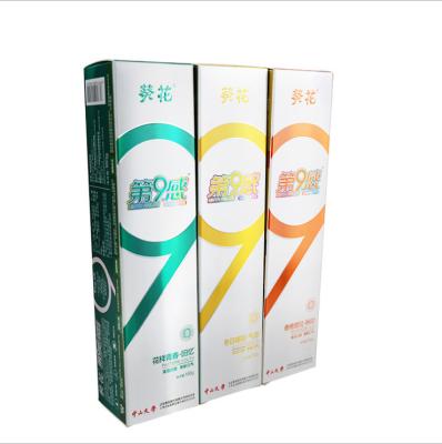 China Recyclable Embossed UV Custom Design Paper Box Printing Toothpaste Package Cardboard Folding Box Printed Toothpaste Box Packaging Supply for sale