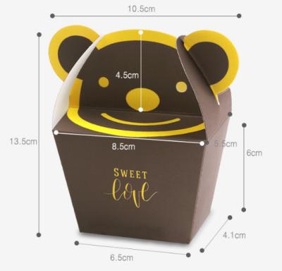 China Recyclable Cute Color Bear Shape Paper Box Biscuit Candy Chocolate Packaging High End Cardboard Folding Offset CMYK Printing Paper Box for sale