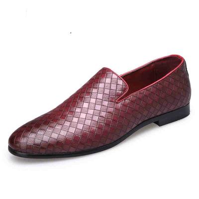 China Wholesale Anti-Smell Anti-Smell China Comfort Fashion Stiletto-toe Wedding Shoes New Trend Weave Leather Loafer Shoes For Men for sale