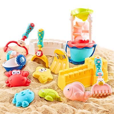 China Sand Beach Play Set Hot Selling XST Seaside Beach Kids 14Pcs Set Silicone Sand Toys Outdoor Playground for sale