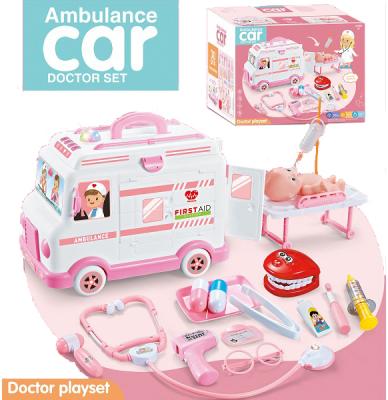 China Funny Doctor Plays Set Electric Ambulance Doctor Toys 30 PCS Children Pretend Play Toys with Dentist Model, Medical Stethoscope Kit Doctor Play Set for sale