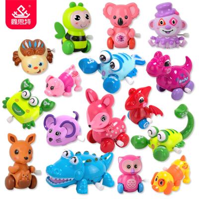 China Promotional Custom XST Products Cartoon Colorful Animals Wind Up Toys Cheap Plastic Cogwheels Tin Wind Up Mechanical Swing Toy For Kids for sale