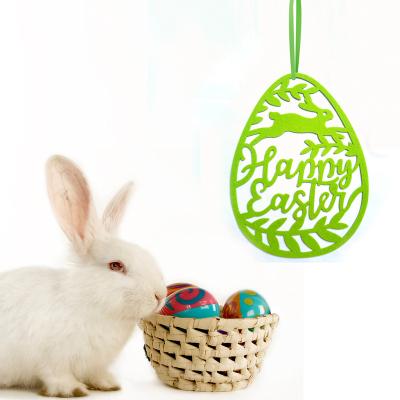 China Creative Easter Egg Shape Indoor Outdoor Craft Fabric Decoration Craft Party Home Decoration Design Happy Easter Hanging Letter for sale