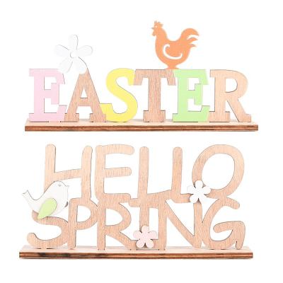 China Wooden Easter Home Party Decoration Easter Letter Spring Hello Easter Home Party Decoration Feast Table Ornaments for sale