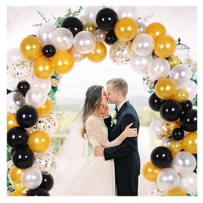 China Black Wedding Party Decoration Supplies Gold Wedding Arch Ring Balloon Set For Wedding for sale