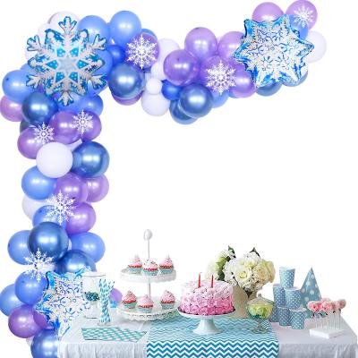 China Frozen Christmas New Year Birthday Party Decoration Girl's Birthday Winter Holiday Girl's Birthday Theme Party Balloon Garland Arch Set for sale