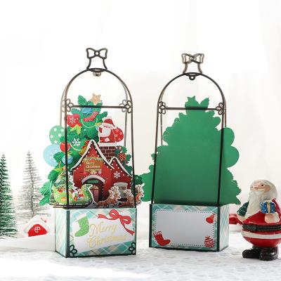 China Responsive 3d Europe Pop Up Postcard For Merry Christmas Business Greeting Card With Decorative Envelope Christmas Gift Voucher Wholesale for sale