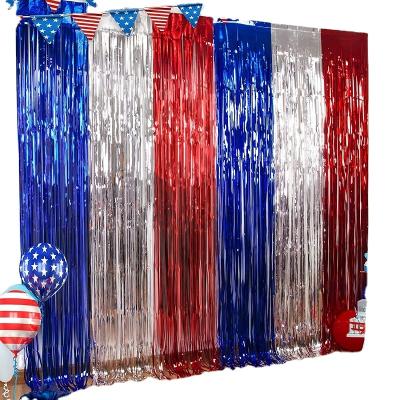 China Shinny The Colors Wedding Stage Birthday Christmas Party Backdrop Foil Tassel Decoration Shinny Colors To Glitter Fringe Tinsel Foil Shimmer Curtain for sale