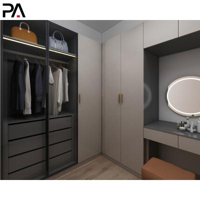 China Custom Designs Small Room Adjustable Closet Style Wood High Level Wardrobe (Other) Wall Wardrobes for sale