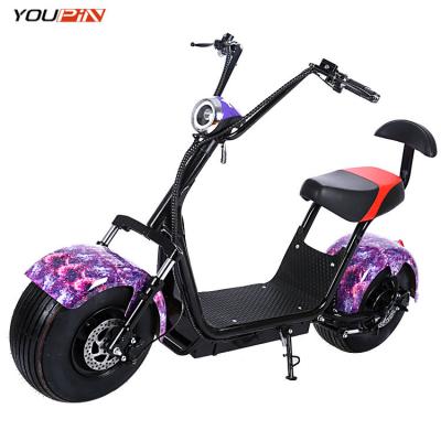 China Fat Tire Electric Scooter 60V Citycoco Unisex Electric Scooter 1500W 2000W Adult Scooters With LED Lights for sale