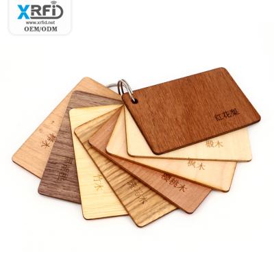 China Waterproof/Waterproof Wooden Eco-Friendly Hotel Key Cards Key Cards with RFID and Magnetic Stripe Technology Laser Engrave Beech Bamboo Card for sale