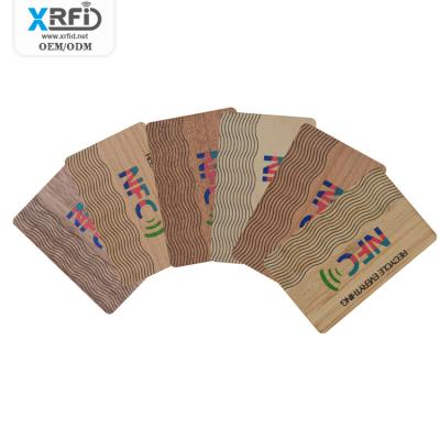 China Wooden Nfc Business Card Waterproof/Waterproof Digital Rfid 125khz Key 13.56mhz Blank ID Create Printing Material Wooden Student Card for sale