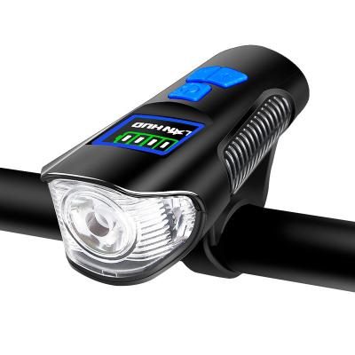 China Multifunctional Rechargeable Bicycle Front Light Bicycle Headlight Electric Scooters Bike Horn Light With 1500Ah Horn Lights for sale