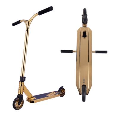 China 2021 Youth Pro Scooter Alloy Freestyle Stunt Sports Scooter With Logo Box Packing Gold Body Metal Customized Stunt Scooter for sale