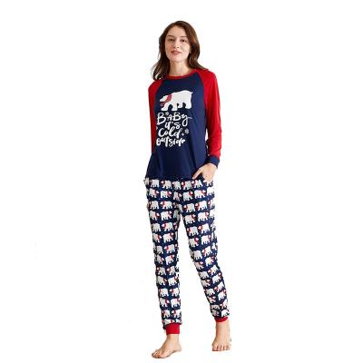 China Breathable Merry Christmas Pajamas Parent-child Suit Women Support Printed Family Two Homewear Pajamas Set Of 2 Piece Pants for sale